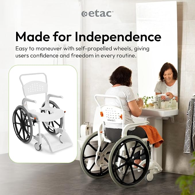 Etac Clean 24" Self-Propelled Shower Chair - Image 6