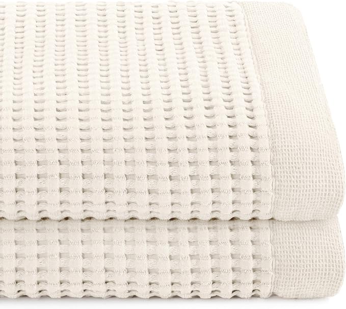 GILDEN TREE Waffle Towels for Bathroom Luxury 100% Cotton Bath Towels, Quick by GildenTree