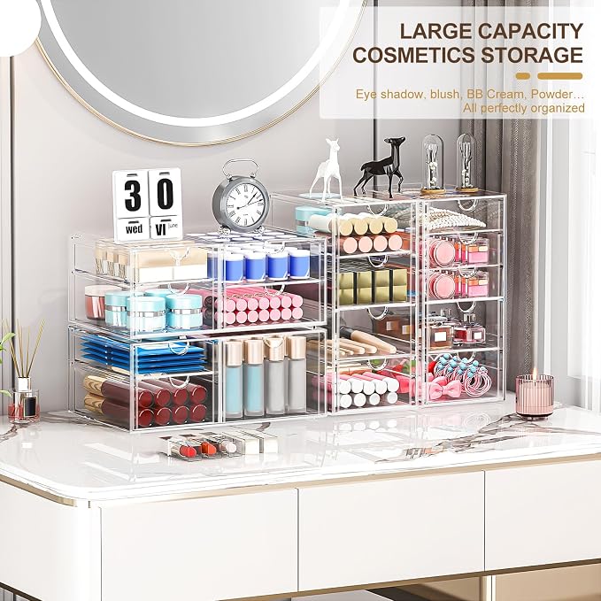 Makeup Organizer Storage with 16 Drawers, Desk Organizers, Dustproof Storage - Image 3
