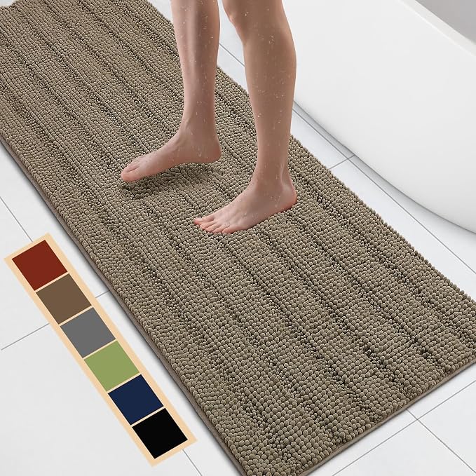 Bcoimo 70"×24" Chenille Bath Mat – Non-Slip by Bcoimo