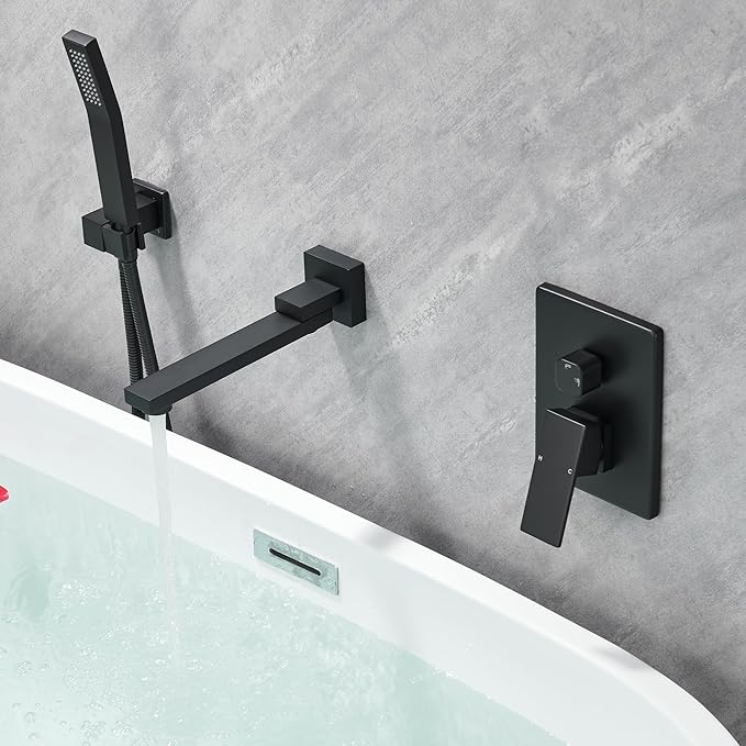 DASAN Swiveling Wall Mount Tub Filler Faucet Set - Image 6