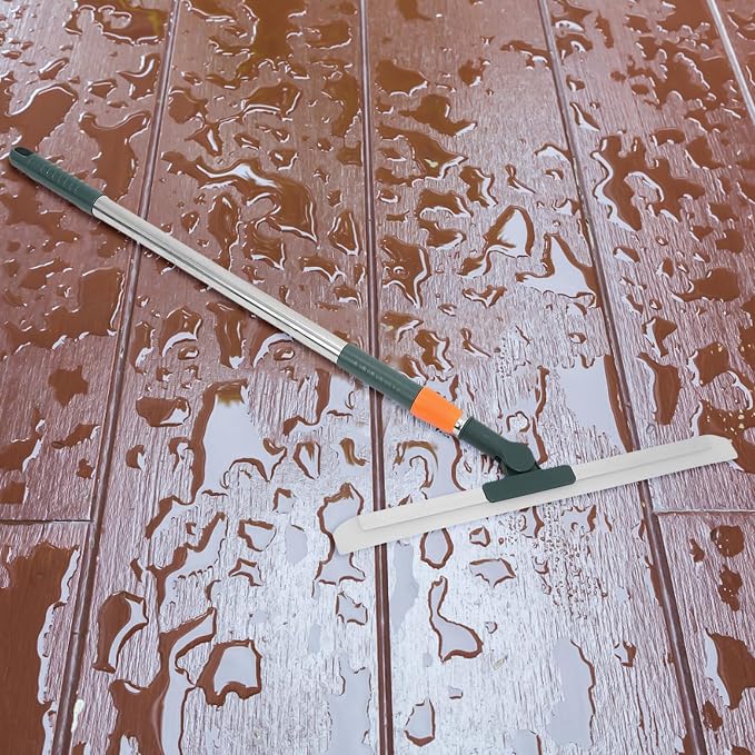 Silicone Squeegee with Rotating Head and Extendable Long Handle - Image 4