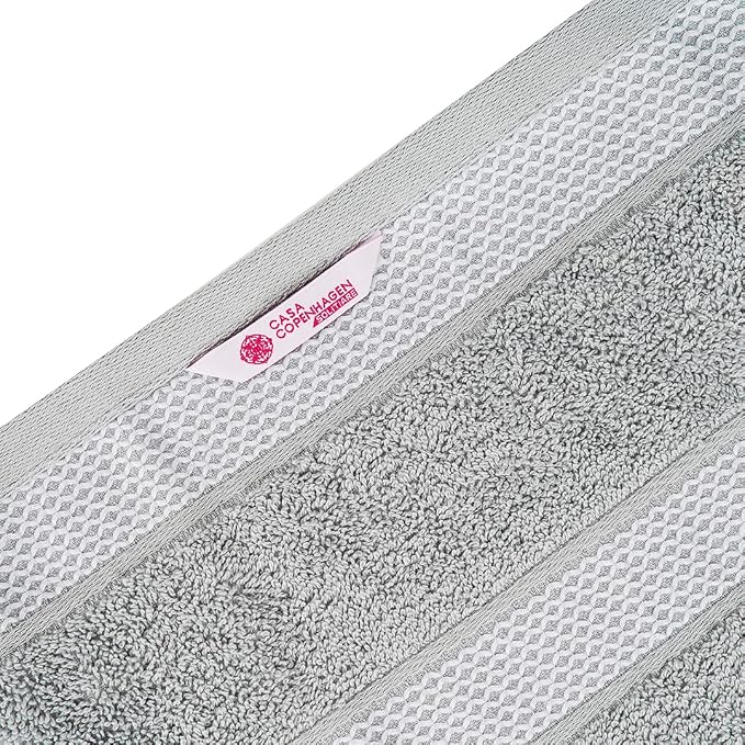 CASA COPENHAGEN Solitaire Mix 6 Pieces Towel Set- Grey Violet + Teal, 600 GSM - Image 6