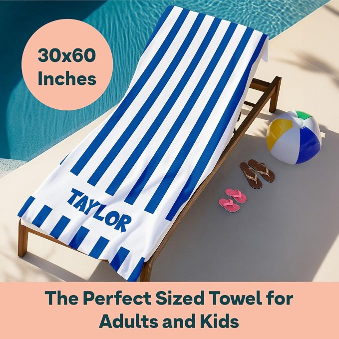 Ships Next Day - Personalized Beach Towel - Image 2