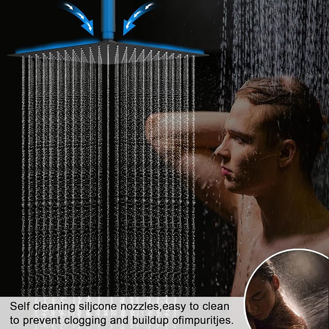 Shower Faucet Set Matte Black Shower System, Push Button Shower Faucet - Image 2