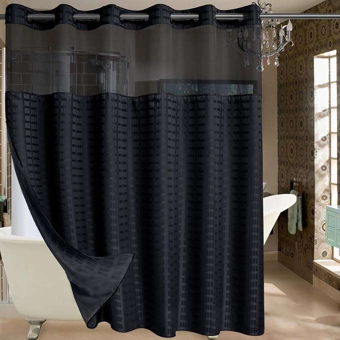 Conbo Mio Extra Wide No Hook Shower Curtain by ConboMio