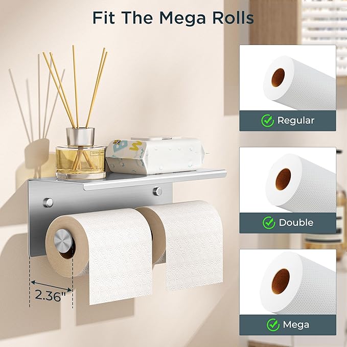 FORIOUS Double Toilet Paper Holder - Image 2