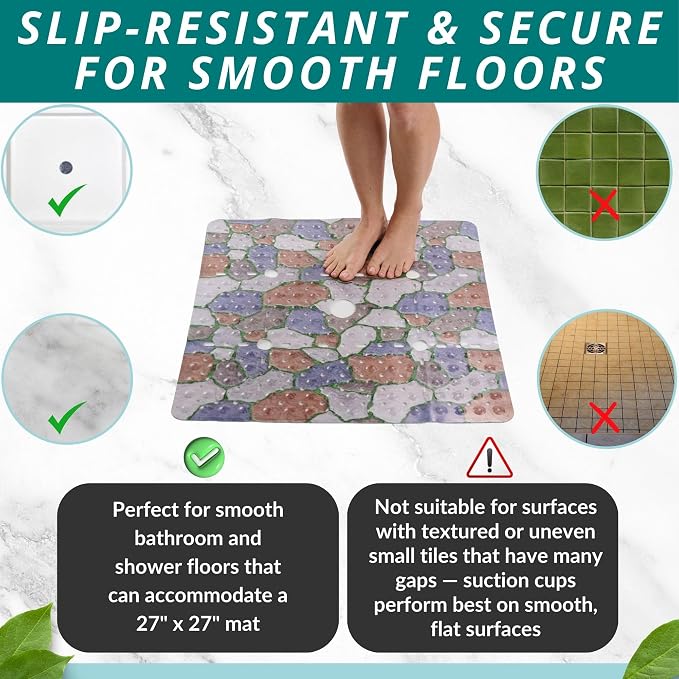 ENKOSI Square Shower Mat 27x27 inch - Image 5