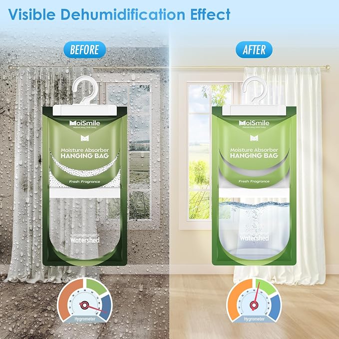 Moisture Absorbers 30 Pack Fresh Fragrance, Hanging Closet Dehumidifier Bags - Image 2