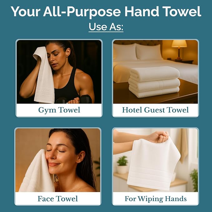 Casa Platino 6 Pack Hand Towels - Image 4