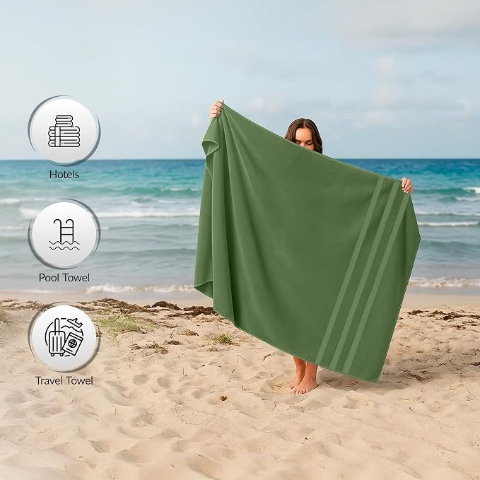 RIVERSIDE Pack of 2 Extra Large Bath Sheets 35 x 70 Inches - Image 6