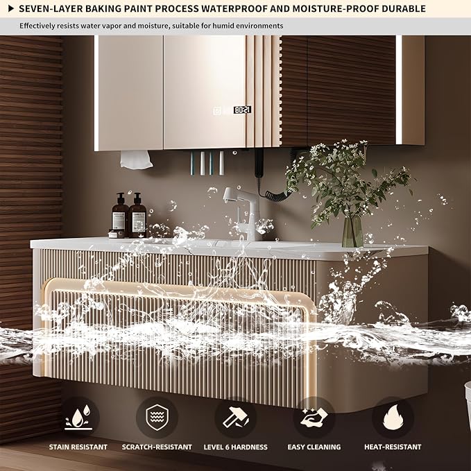 68 inch Bathroom Vanity, Elegant Floating Bathroom Vanity - Image 6