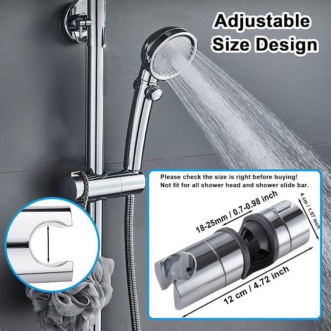 Shower Head Holder for Slide Bar, Adjustable Shower Bracket Holder for Slide - Image 2