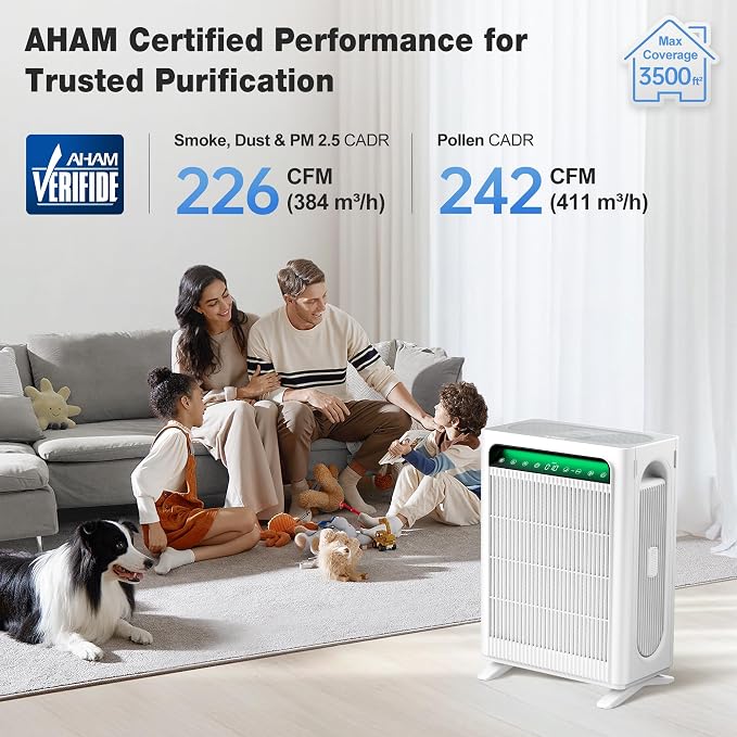 KNKA Air Purifier for Home Bedroom Large Room Up to 3, 500 Ft², HEPA Air Cleaner - Image 2