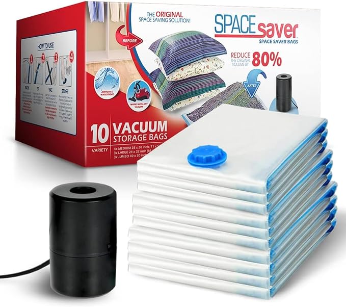 10 Pack Variety Vacuum Storage Bags by Spacesaver