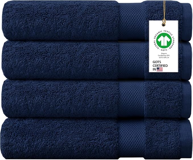 Delara 100% Organic Cotton Towels 650 GSM Plush Feather Touch Quick Dry Bath by Delara