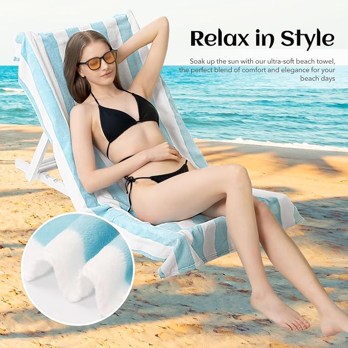 Touchat Beach Towel Oversized, Super Absorbent Sand Free Thick Microfiber Beach - Image 3