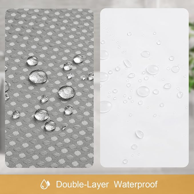 3 in 1 Extra Long Shower Curtain Set-72 W x 84 H, Waterproof Fabric - Image 6