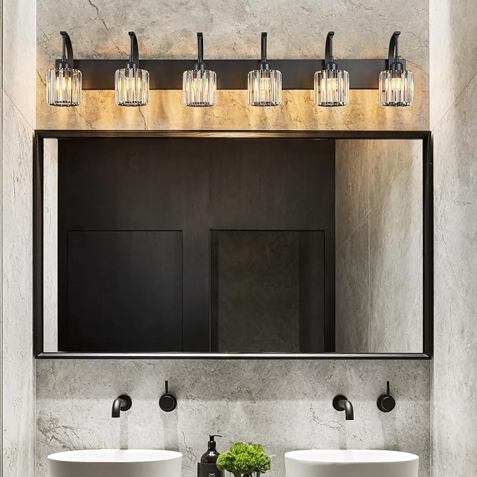 6-Light Crystal Vanity Light, 51.18" Long Over Mirror Lighting - Image 7