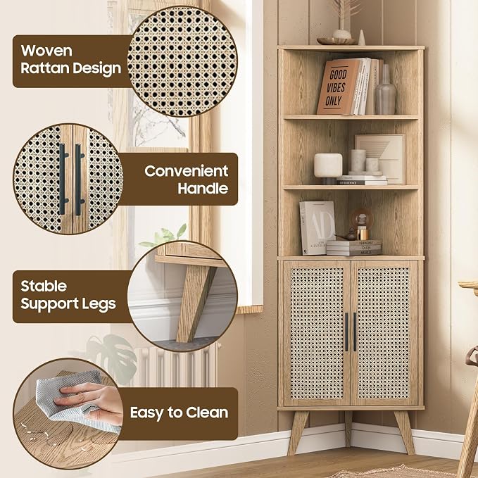 Corner Storage Cabinet, Free Standing Corner Storage Cabinet - Image 7