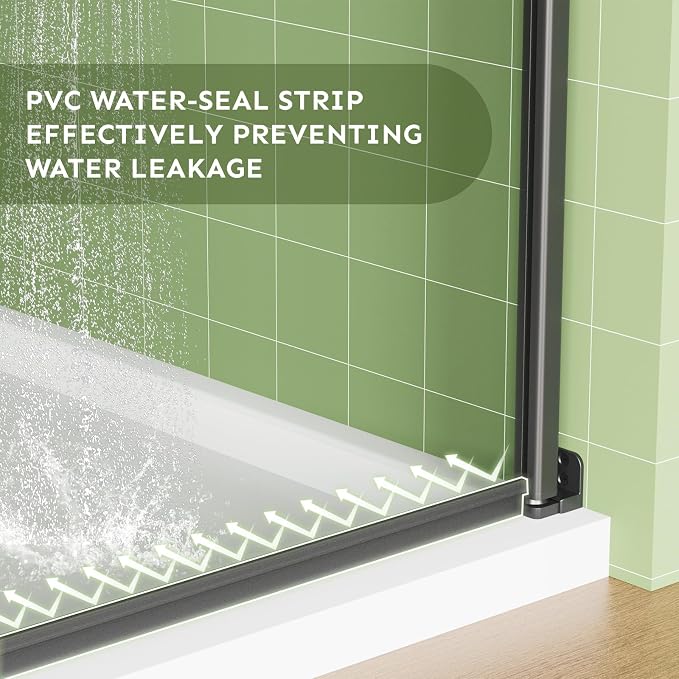 30" Wx72 H Frameless Reversible Pivot Shower Door, 1/4" Clear SGCC Tempered - Image 6