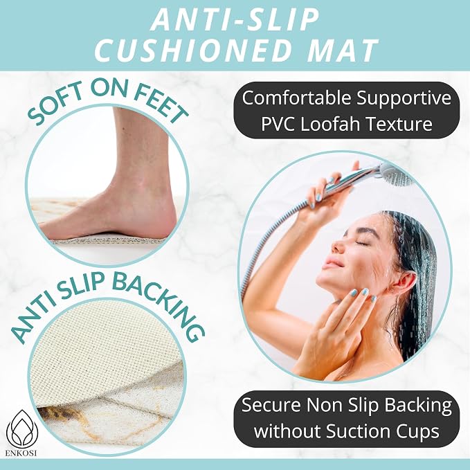 ENKOSI Loofah Non-Slip Shower and Bath Mat - Image 2