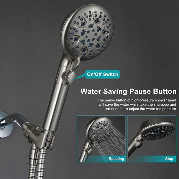 Brushed Nickel Shower Heads Handheld - Image 2