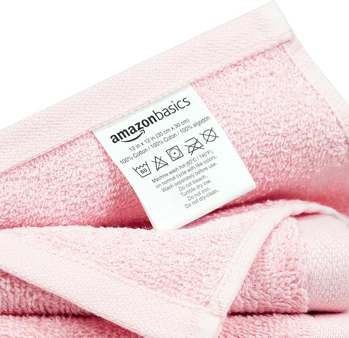 Amazon Basics face Towels for bathroom, 100% Cotton Extra Absorbent washcloth - Image 3