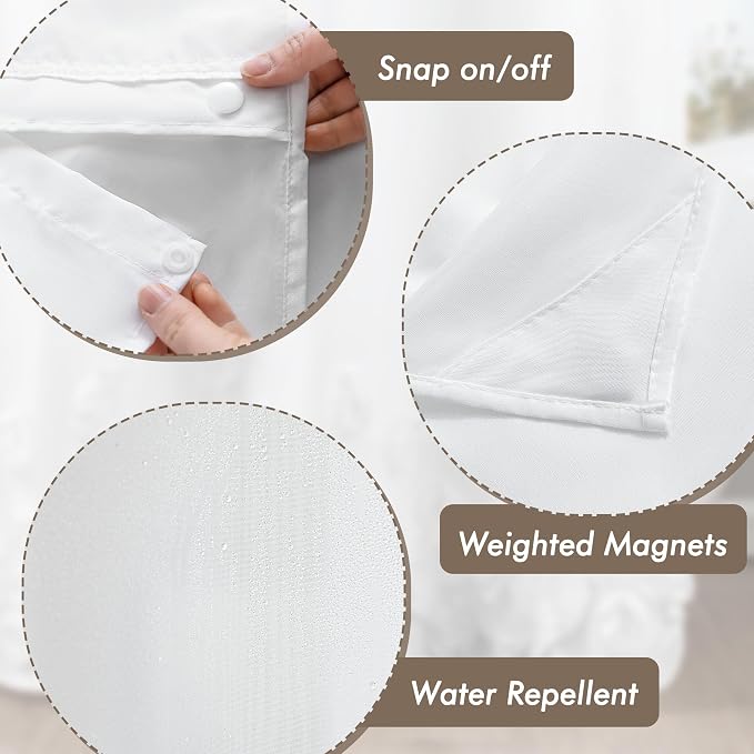 ROSERY No Hook Shower Curtain - Image 6