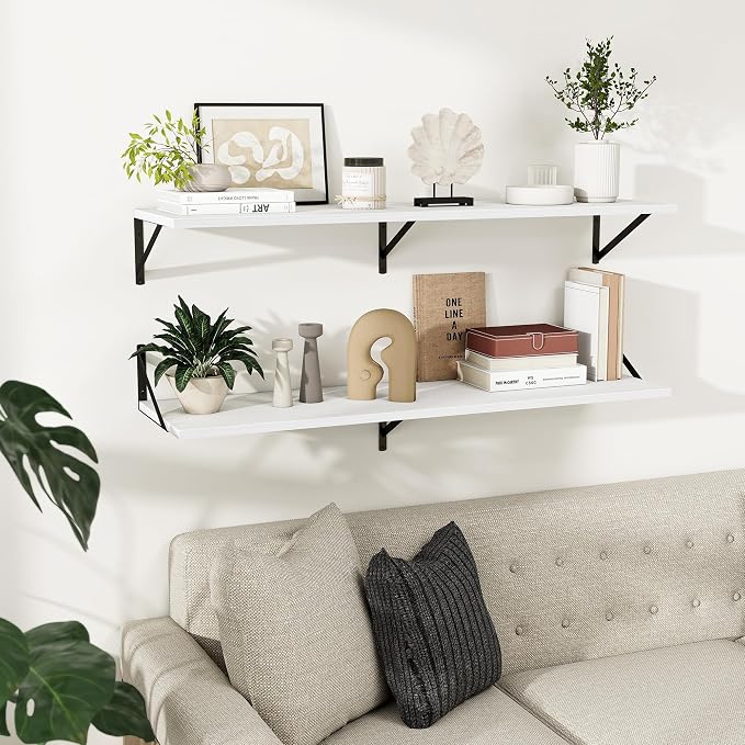 Dreamland Floating Shelves for Wall, 12 Inch Deep Floating Shelves Set of 2 - Image 8
