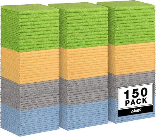 AIDEA Microfiber Cleaning Cloth 150 Pack, Microfiber Towels by AIDEAHOME
