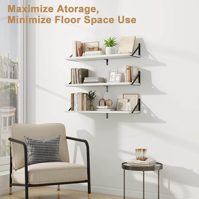 Fun Memories Floating Shelves, 32 x 8 Inches, Decorative Storage - Image 4