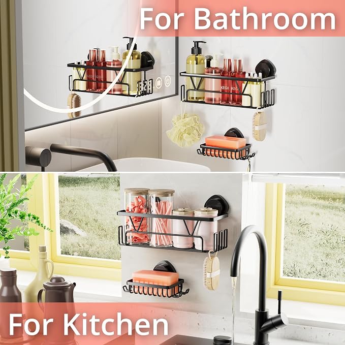 KEGII Suction Cup Shower Caddy, 2 Pack Shower Suction Shelf - Image 5