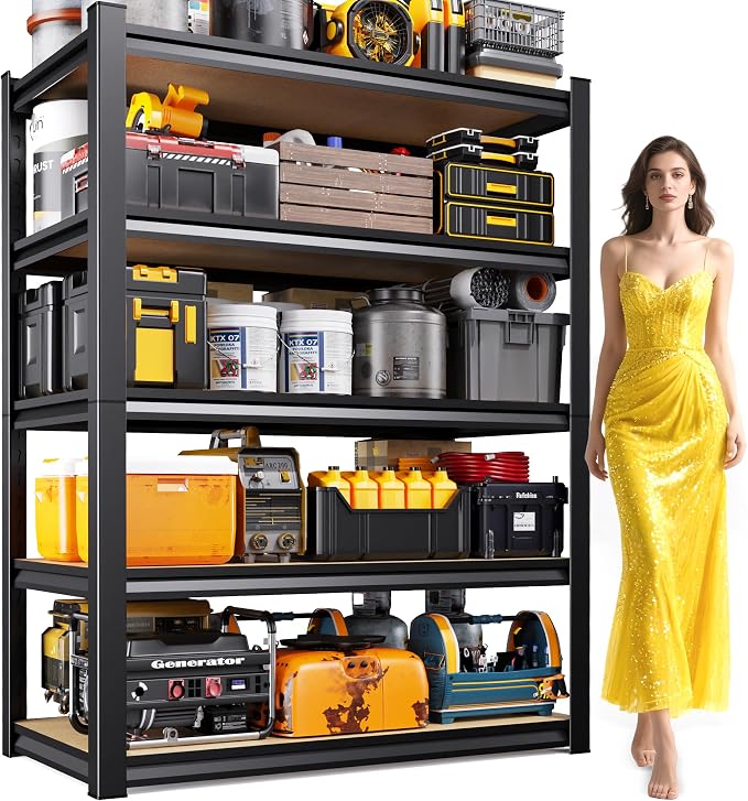 5-Tier Garage Shelving Heavy Duty Storage Shelves, Adjustable Metal Shelving by Unknown