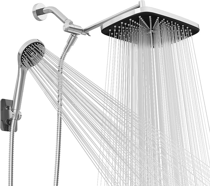 Wide Rain Shower Head With 5 Modes Handheld Showerheads, High Pressure by Unknown