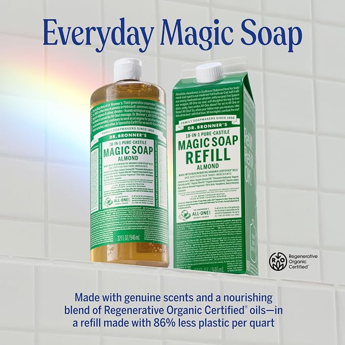 Dr. Bronner's Pure-Castile Magic Soap Liquid- Made - Image 3