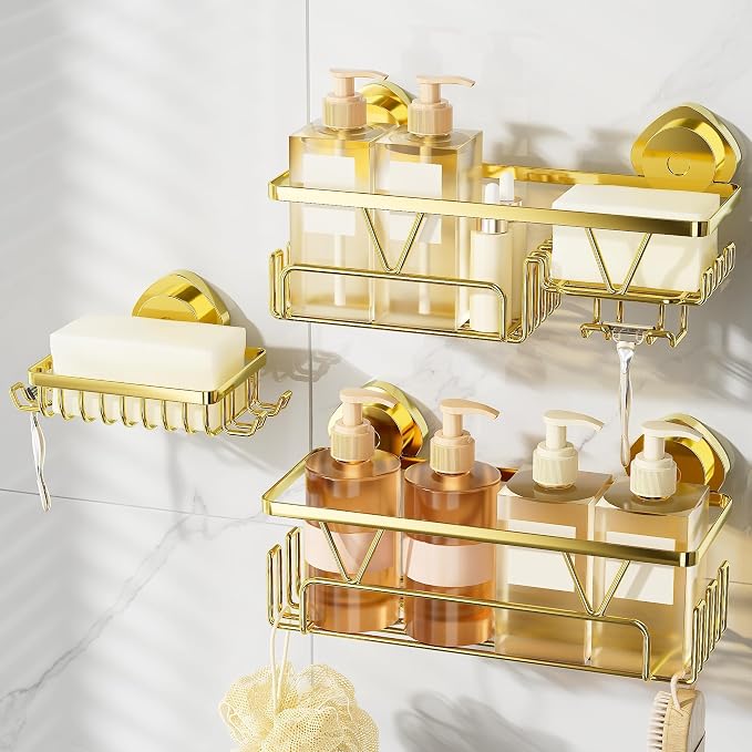 KEGII Suction Cup Shower Caddy – 3 Pack Suction Cup Shelf by KEGII