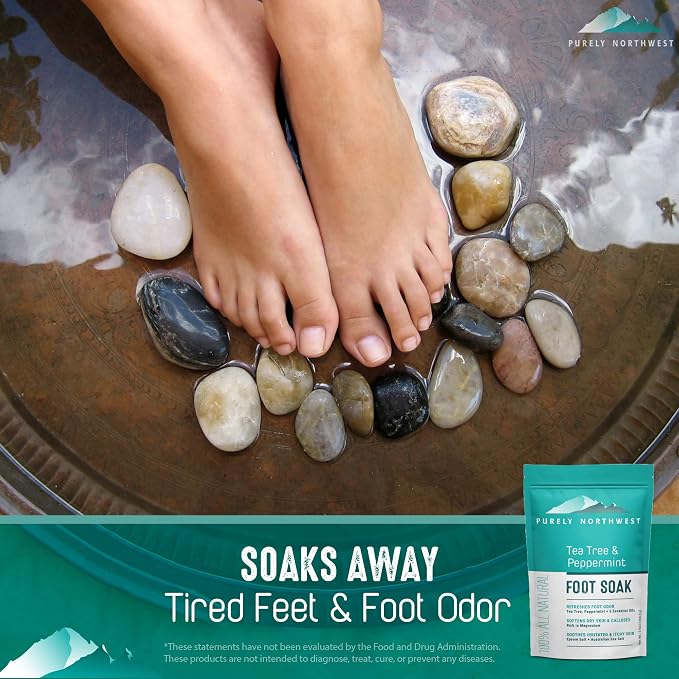 Epsom Salt Tea Tree Foot Soak-Toenail Repair, Softens Thick Calluses & Corns - Image 4