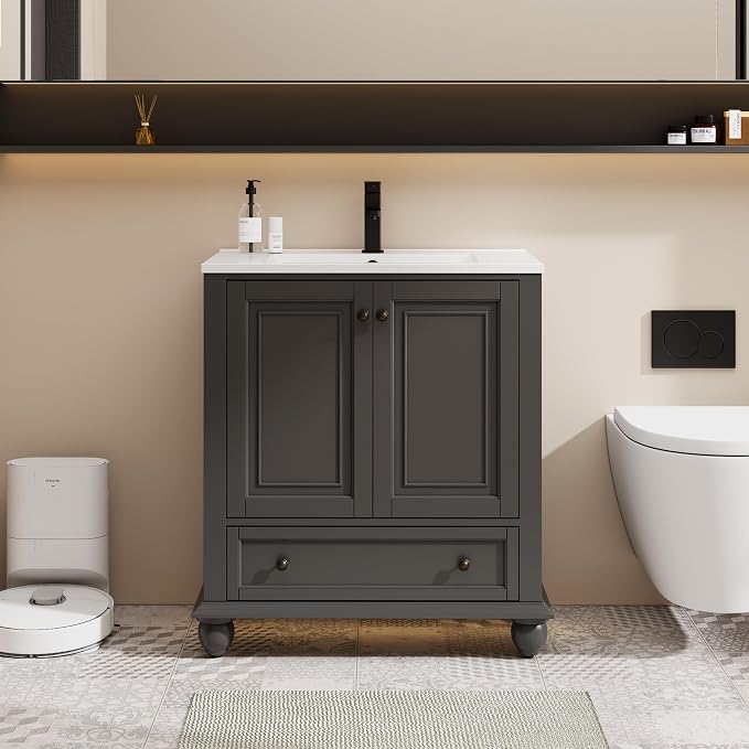 eclife 30" Bathroom Vanity Sink Combo Vintage Style by eclife