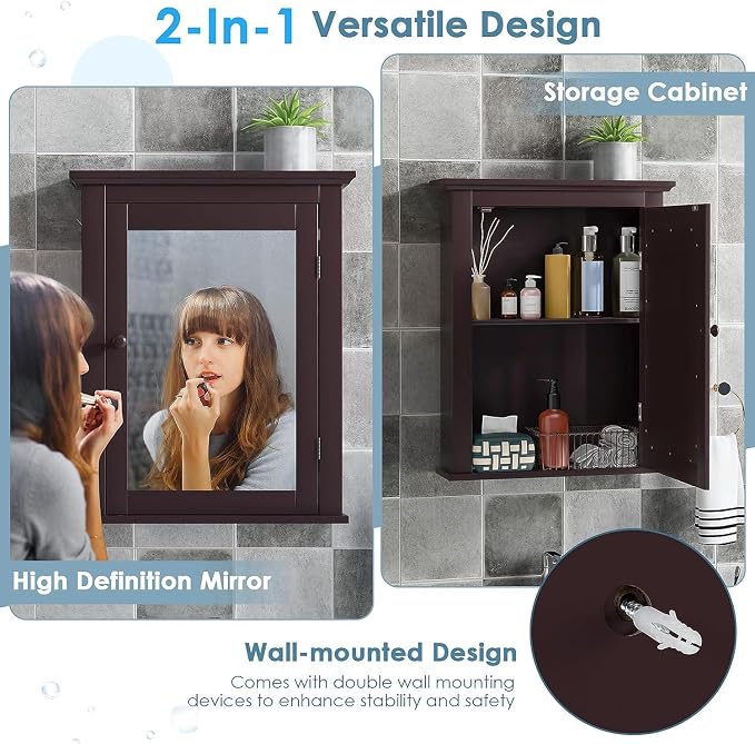 Safeplus Brown Medicine Cabinet - Image 4
