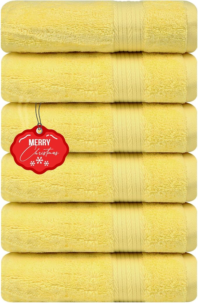 Ample Decor Hand Towel 18 X 28 Inch Pack of 6 600 GSM 100% Cotton, Oeko Tex by AmpleDecor