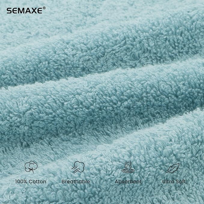SEMAXE 6-Pack Blue Hand Towels - Image 3