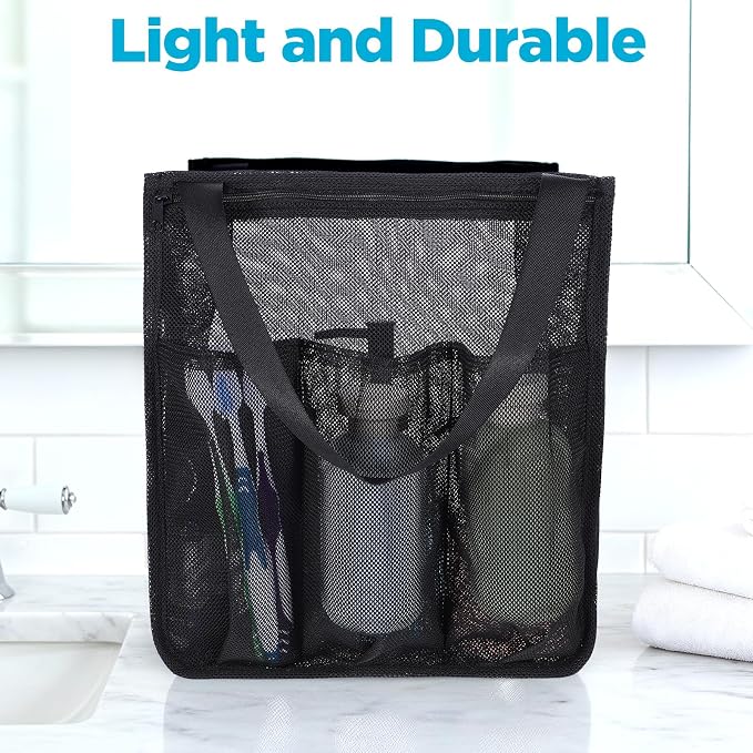 Portable Mesh Shower Caddy, Quick Dry Hanging Shower Bag - Image 4
