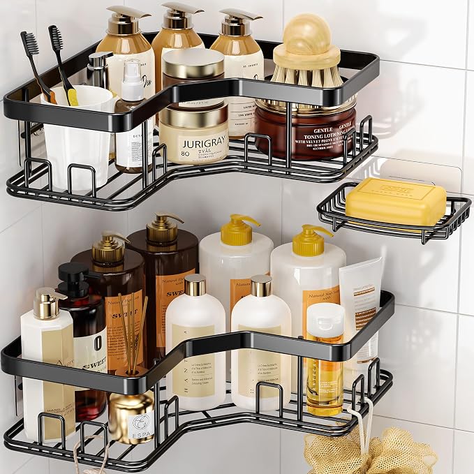 MAXIFFE 3 Pack X-Large Corner Shower Caddy by MAXIFFE