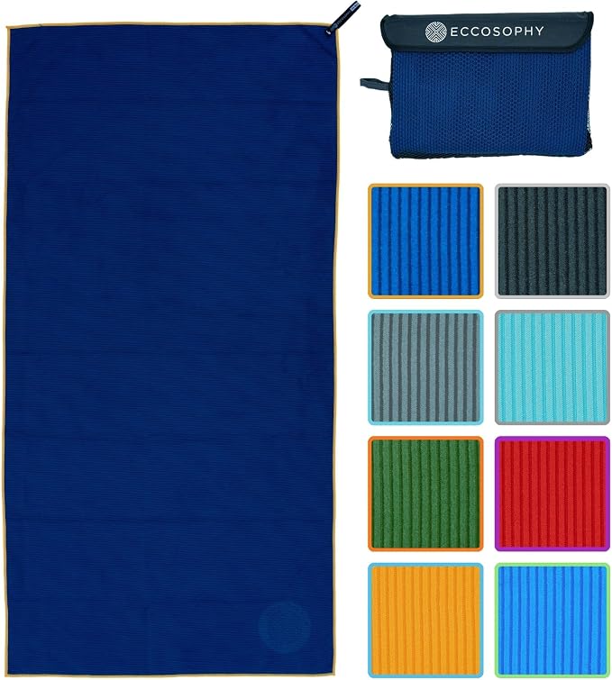 ECCOSOPHY Microfiber Beach Towel – Quick Dry Gym Towel, Highly Absorbent by ECCOSOPHY