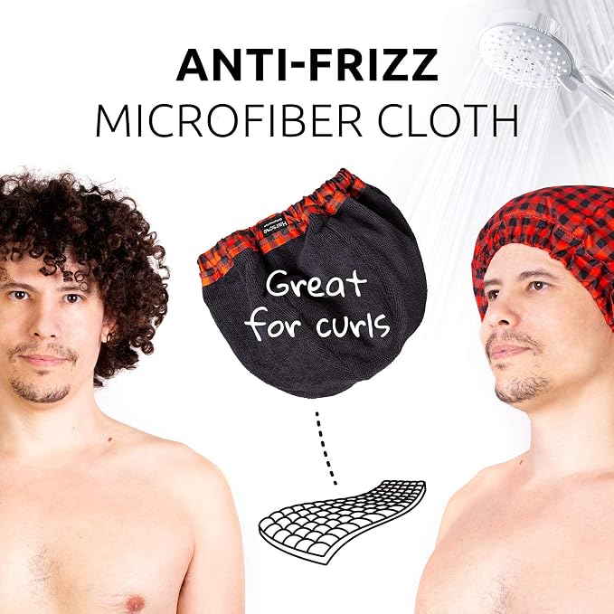 Black Shower Cap for Men - Image 8
