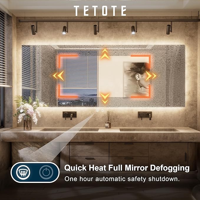 TETOTE Backlit Bathroom 84 x 32 Vanity Mirror - Image 3