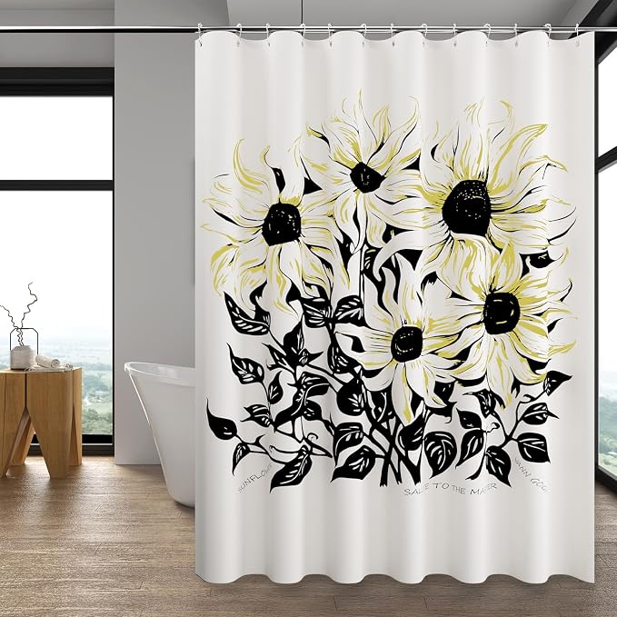 LaCyan Shower Curtain with 12 Hooks Waterproof Curtain by Lacyan