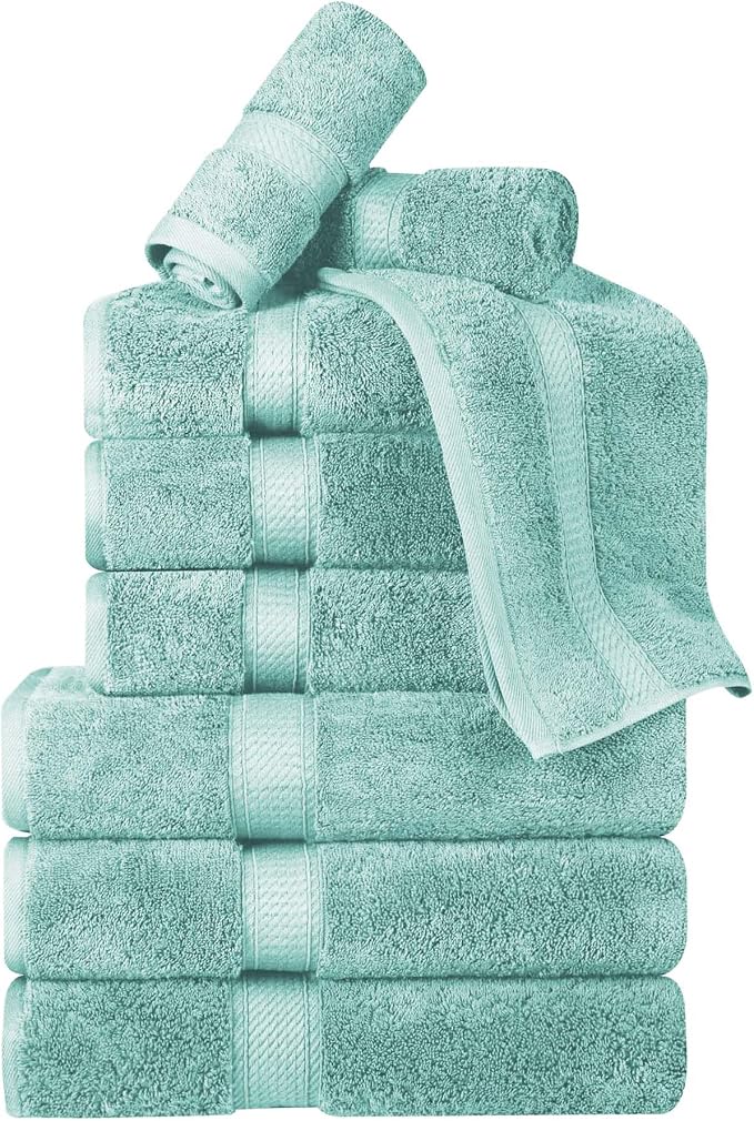 BNM Egyptian Cotton Heavyweight Towels, 800 GSM, Face/ Washcloths, Hand Towels by Blue+Nile+Mills