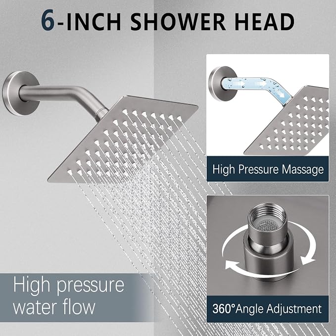 Shower Faucet Set Rainfall Shower System Push Button Diverter Shower Faucet - Image 3